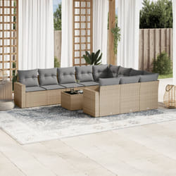 Set Divani da Giardino 11 pz con Cuscini Beige in Polyrattancod mxl 88482