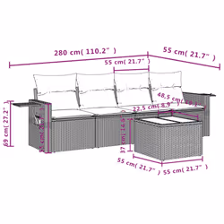 VidaXL 3252222 set mobili da esterno