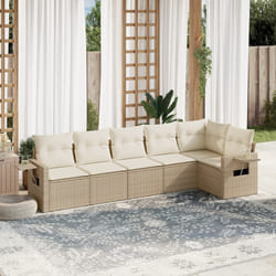 Set Divano da Giardino 6 pz con Cuscini Beige in Polyrattancod mxl 112855