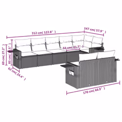 VidaXL 3252765 set mobili da esterno
