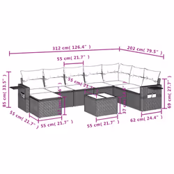 VidaXL 3252896 set mobili da esterno