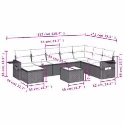 VidaXL 3252900 set mobili da esterno