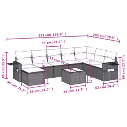 VidaXL 3252906 set mobili da esterno