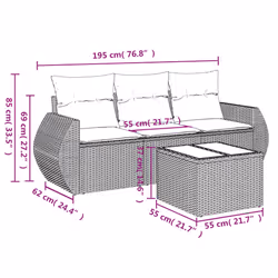 VidaXL 3253392 set mobili da esterno - Vista aggiuntiva 3