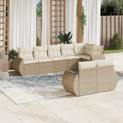 Set Divano da Giardino 8 pz con Cuscini Beige in Polyrattancod mxl 90306