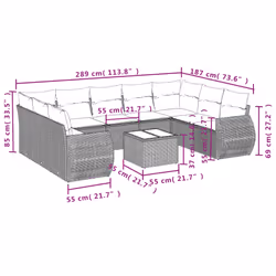 VidaXL 3254132 set mobili da esterno