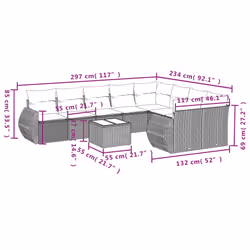 VidaXL 3254185 set mobili da esterno