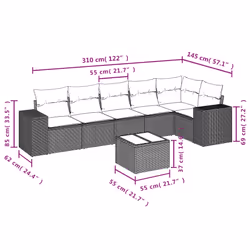 VidaXL 3254925 set mobili da esterno