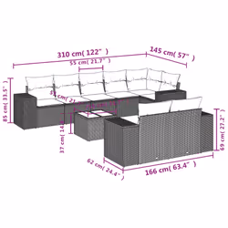 VidaXL 3255157 set mobili da esterno