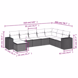 VidaXL 3255292 set mobili da esterno