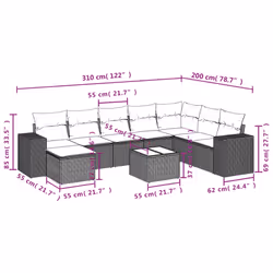 VidaXL 3255303 set mobili da esterno