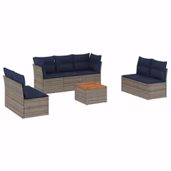 vidaXL Set Divani da Giardino 8 pz con Cuscini Grigio in Polyrattan - Vista aggiuntiva 2