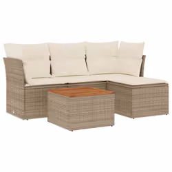 VidaXL 3255939 set mobili da esterno Crema, Bianco