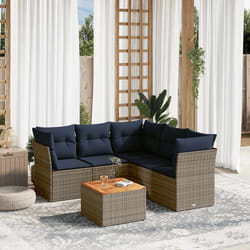 vidaXL Set Divani da Giardino 6 pz con Cuscini Grigio in Polyrattan
