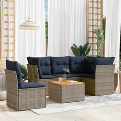 vidaXL Set Divani da Giardino 6 pz con Cuscini Grigio in Polyrattan