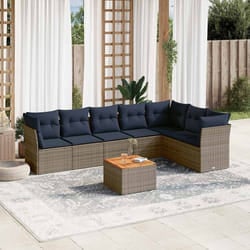 vidaXL Set Divani da Giardino 8 pz con Cuscini Grigio in Polyrattan