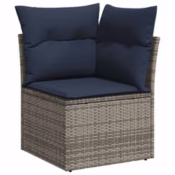 vidaXL Set Divani da Giardino 8 pz con Cuscini Grigio in Polyrattan - Vista aggiuntiva 3