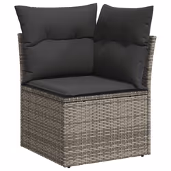 vidaXL Set Divani da Giardino 12 pz con Cuscini Grigio in Polyrattan - Vista aggiuntiva 3