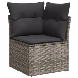 vidaXL Set Divani da Giardino 12 pz con Cuscini Grigio in Polyrattan - Vista aggiuntiva 3