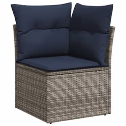 vidaXL Set Divani da Giardino 13 pz con Cuscini Grigio in Polyrattan - Vista aggiuntiva 3