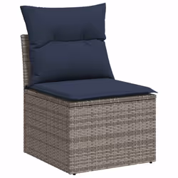 vidaXL Set Divani da Giardino 12 pz con Cuscini Grigio in Polyrattan - Vista aggiuntiva 3