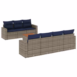 vidaXL Set Divani da Giardino 8 pz con Cuscini Grigio in Polyrattan - Vista aggiuntiva 2