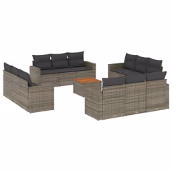 Set Divani da Giardino 13 pz con Cuscini Grigio in Polyrattancod mxl 116893 - Vista aggiuntiva 2