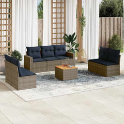 vidaXL Set Divani da Giardino 8 pz con Cuscini Grigio in Polyrattan