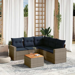 vidaXL Set Divani da Giardino 6 pz con Cuscini Grigio in Polyrattan