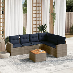 Vidaxl - Set Divani da Giardino 7 pz con Cuscini Grigio in Polyrattan
