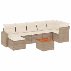 Set Divano da Giardino 8 pz con Cuscini Beige in Polyrattancod mxl 114507 - Vista aggiuntiva 2