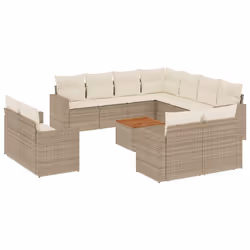 Set Divani da Giardino 12 pz con Cuscini Beige in Polyrattancod mxl 116633 - Vista aggiuntiva 2