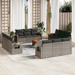 Set Divani da Giardino 13 pz con Cuscini Grigio in Polyrattancod mxl 92178