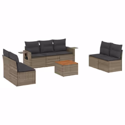 Set Divano da Giardino 8 pz con Cuscini Grigio in Polyrattancod mxl 89180 - Vista aggiuntiva 2
