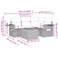 VidaXL 3256875 set mobili da esterno