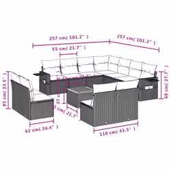 VidaXL 3256956 set mobili da esterno