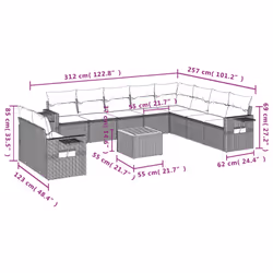 VidaXL 3256968 set mobili da esterno