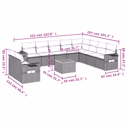 VidaXL 3256969 set mobili da esterno