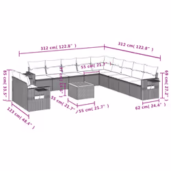 VidaXL 3256975 set mobili da esterno
