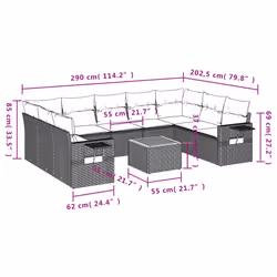 VidaXL 3257036 set mobili da esterno
