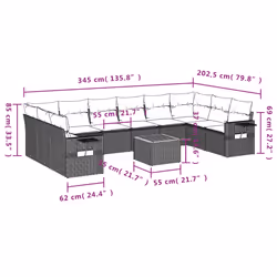 VidaXL 3257063 set mobili da esterno