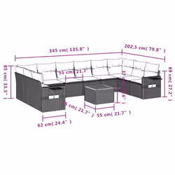 VidaXL 3257066 set mobili da esterno