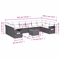 VidaXL 3257068 set mobili da esterno