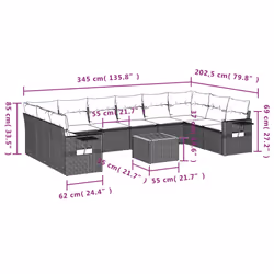 VidaXL 3257080 set mobili da esterno