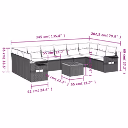 VidaXL 3257082 set mobili da esterno