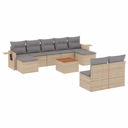 Set Divano da Giardino 10 pz con Cuscini Beige Misto Polyrattancod mxl 88272 - Vista aggiuntiva 2