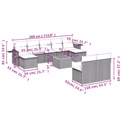 VidaXL 3257096 set mobili da esterno