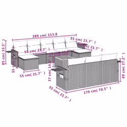 VidaXL 3257112 set mobili da esterno