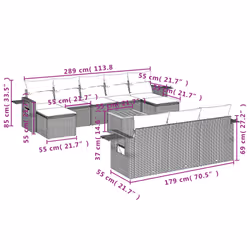 VidaXL 3257115 set mobili da esterno