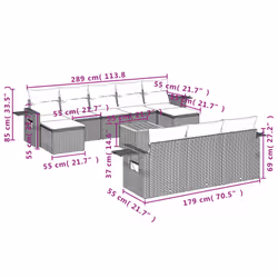VidaXL 3257117 set mobili da esterno